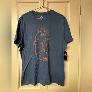Eastern Mountain Sports T Shirt Men’s Large Blue Outdoor Vibes Go East New w Tag